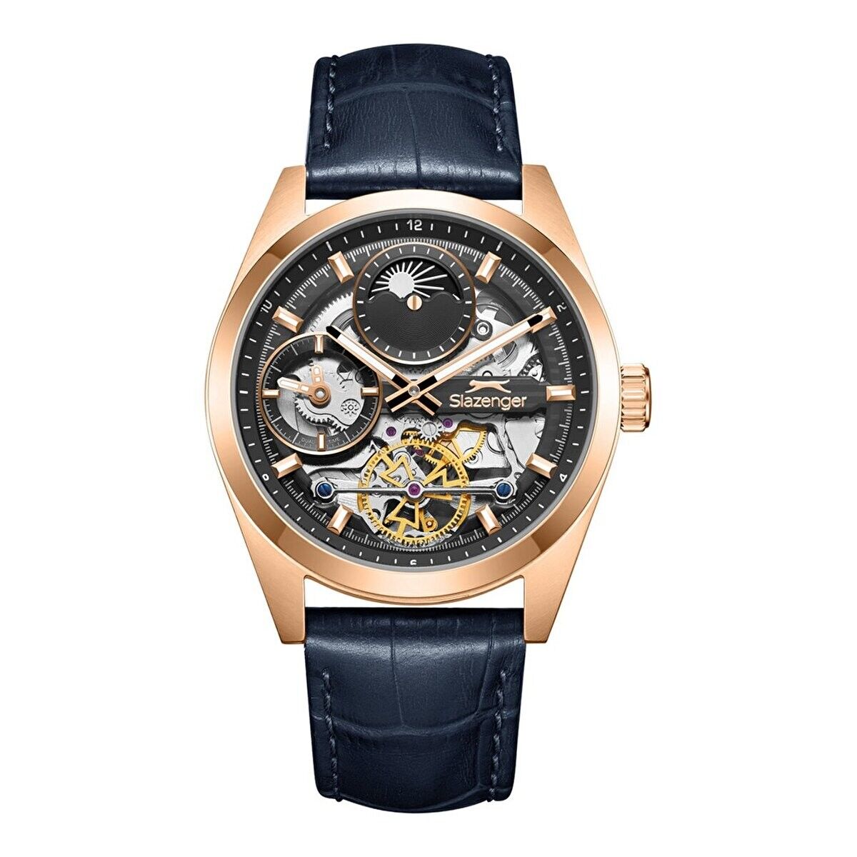 Slazenger SL.09.2559.2.06 Quartz Lacivert Deri Kordon Siyah Kadran 44 mm Erkek Kol Saati