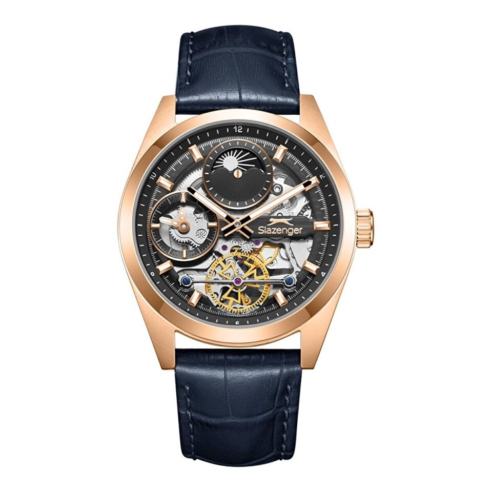Slazenger SL.09.2559.2.06 Quartz Lacivert Deri Kordon Siyah Kadran 44 mm Erkek Kol Saati