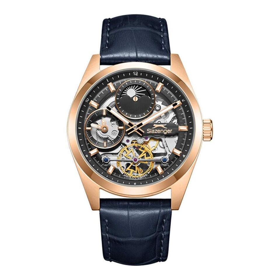 Slazenger SL.09.2559.2.06 Quartz Lacivert Deri Kordon Siyah Kadran 44 mm Erkek Kol Saati