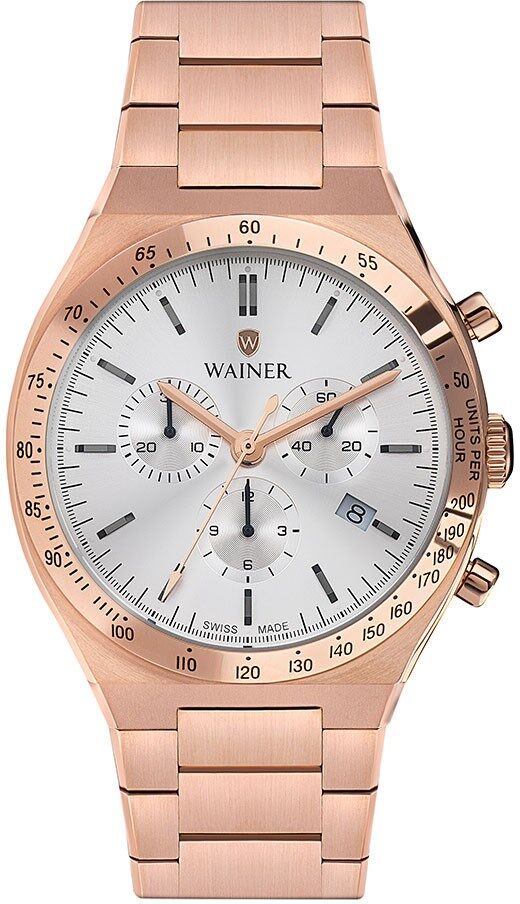 Wainer WA.10100-D Quartz Swiss Made 42 mm Rose Gold Kronolu Erkek Kol Saati