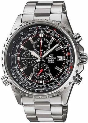 Casio EF-527D-1AVUDF Edifice Quartz Çelik Gri Siyah Kadran 10 ATM 46 mm Erkek Kol Saati