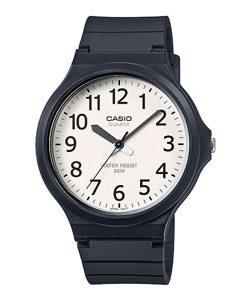 Casio MW-240-7BVDF Quartz Silikon Siyah Beyaz Kadran 44 mm Erkek Kol Saati