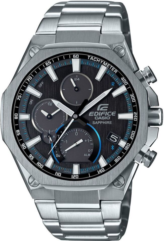 Casio EQB-1100D-1ADR Edifice Solar Çelik Gri Safir 10 ATM 45 mm Erkek Kol Saati