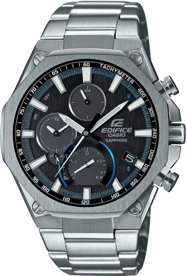 Casio EQB-1100D-1ADR Edifice Solar Çelik Gri Safir 10 ATM 45 mm Erkek Kol Saati