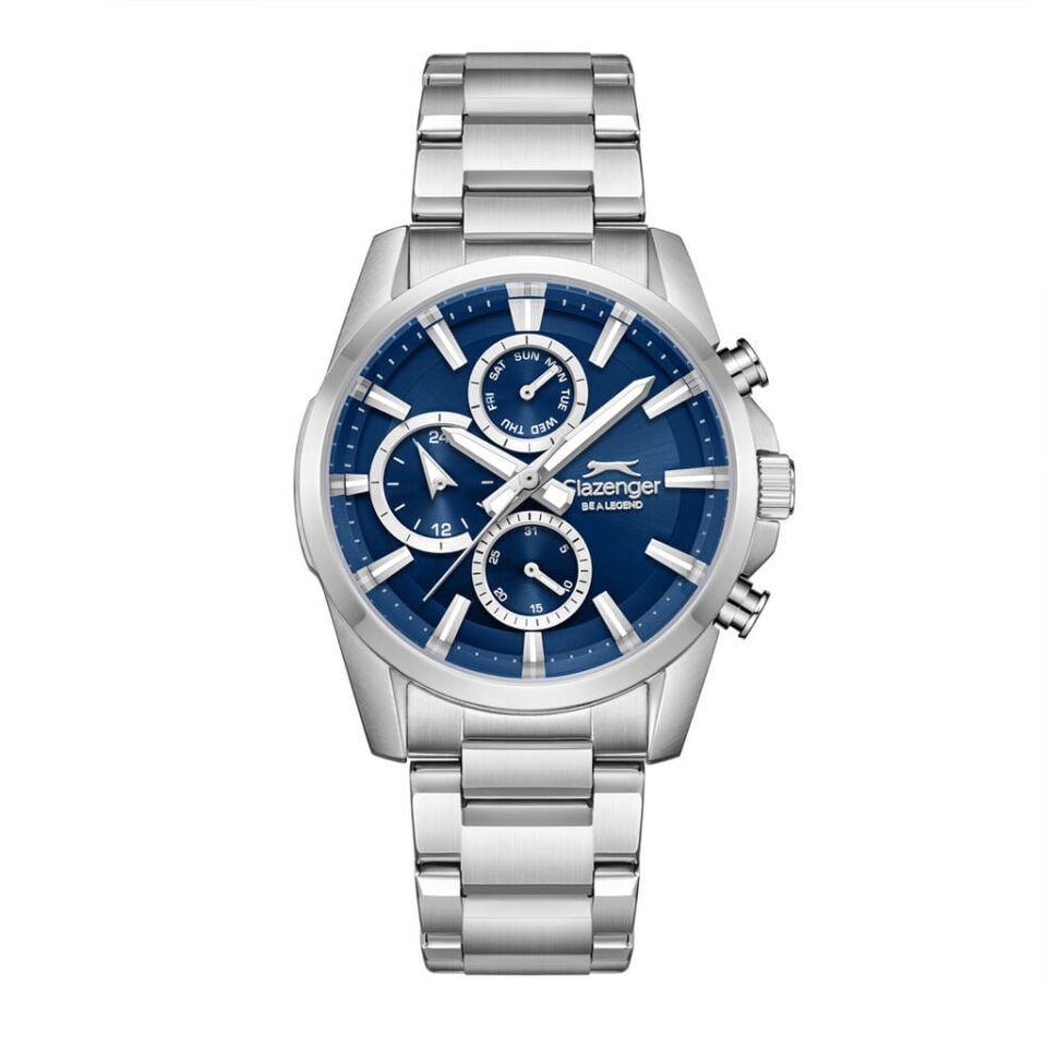 Slazenger SL.09.2522.2.07 Quartz Çelik Gri Lacivert Kadran 42 mm Erkek Kol Saati