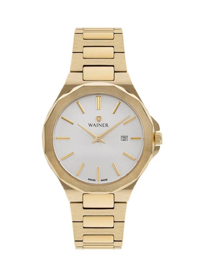 Wainer WA.11144-D Quartz Swiss Made Çelik Altın Rengi 41 mm Erkek Kol Saati