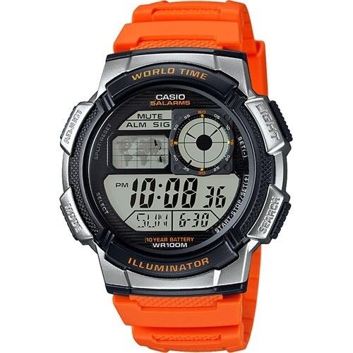 Casio AE-1000W-4BVDF Quartz Silikon Turuncu 10 ATM 44 mm Erkek Kol Saati