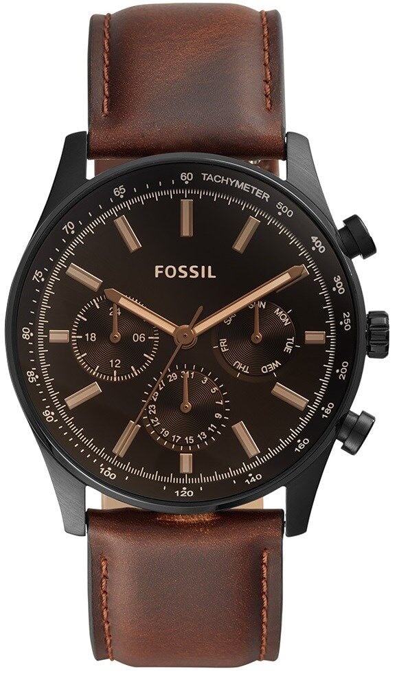 Fossil FBQ2457 44 mm Deri Kordonlu Erkek Kol Saati