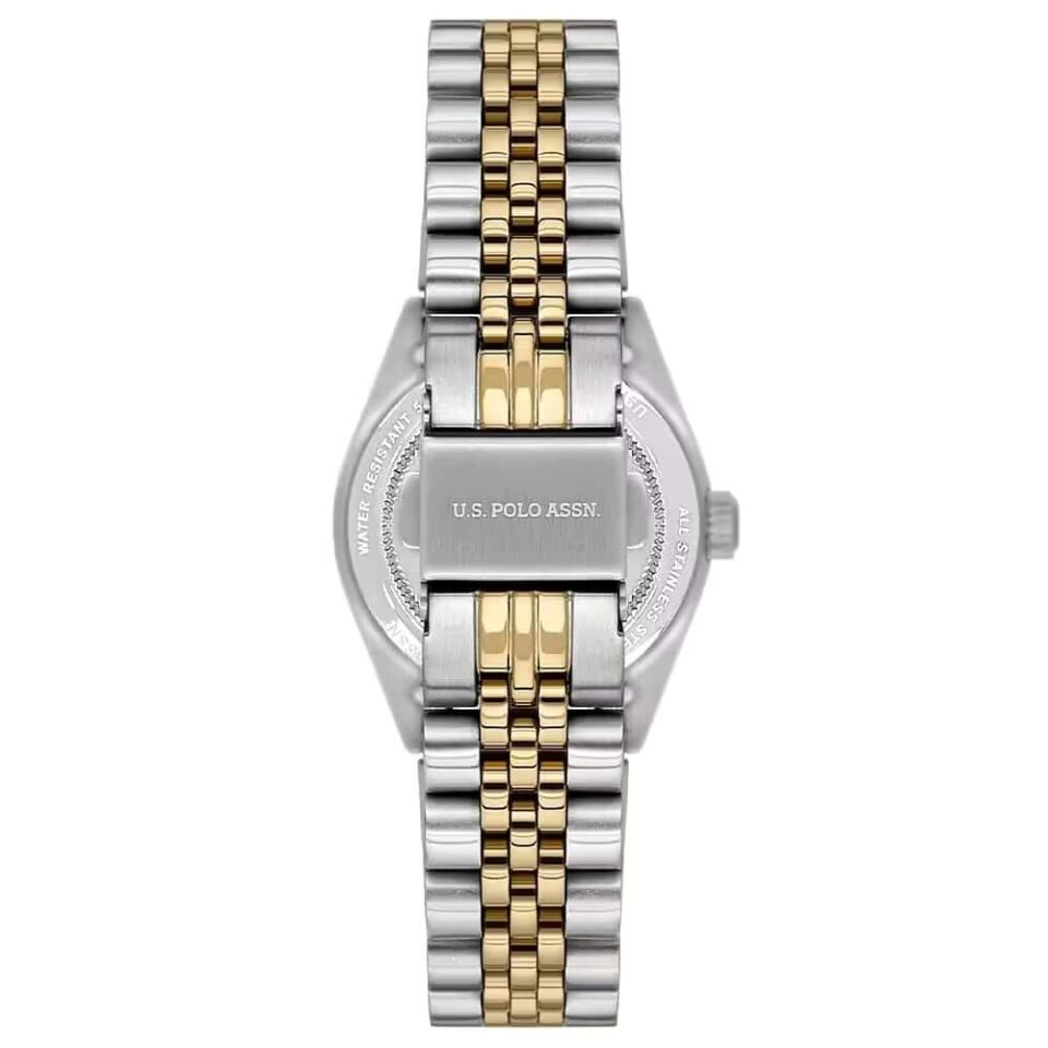 U.s. Polo Assn. USPA2140-03 Quartz Çelik Gri Altın Rengi Yeşil Kadran 32 mm Kadın Kol Saati