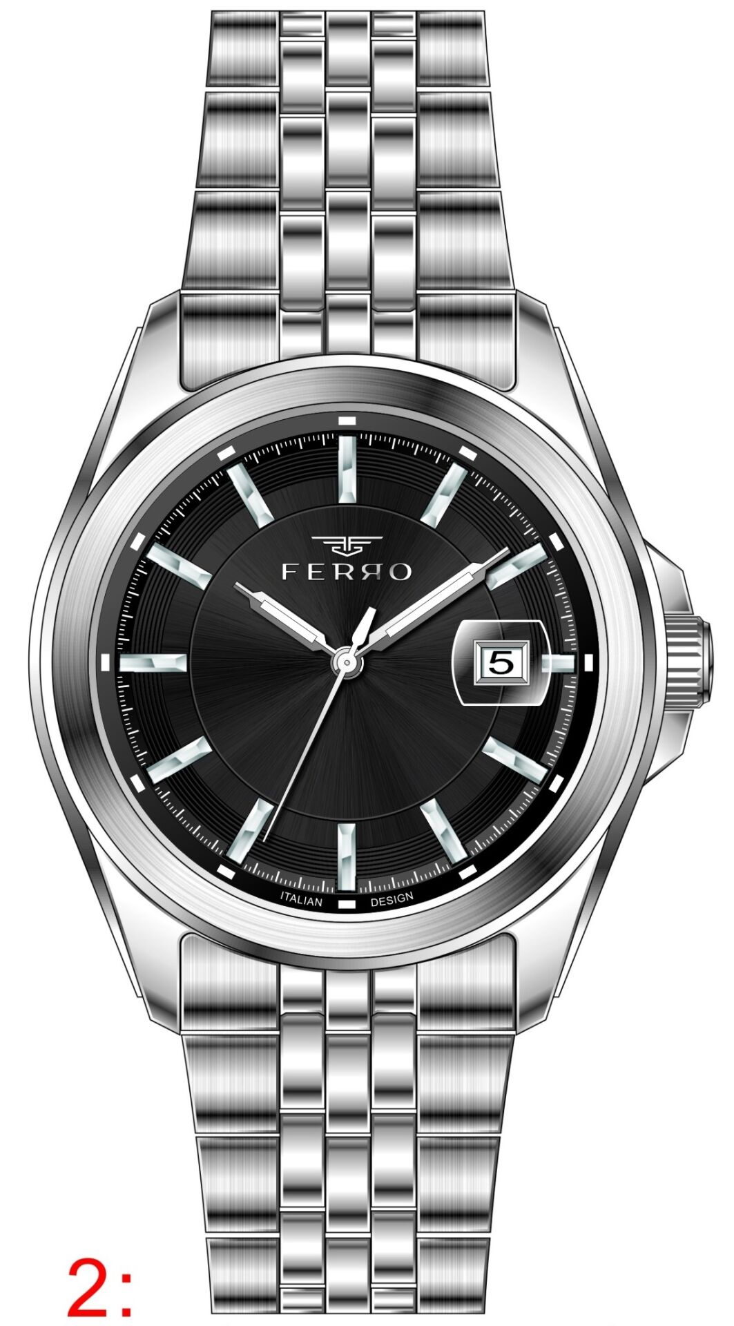 Ferro Gümüş Çelik Kordon Erkek Kol Saati F11787A-A2 3ATM Su Geçirmez 2 Yıl Garantili HediyePaketli