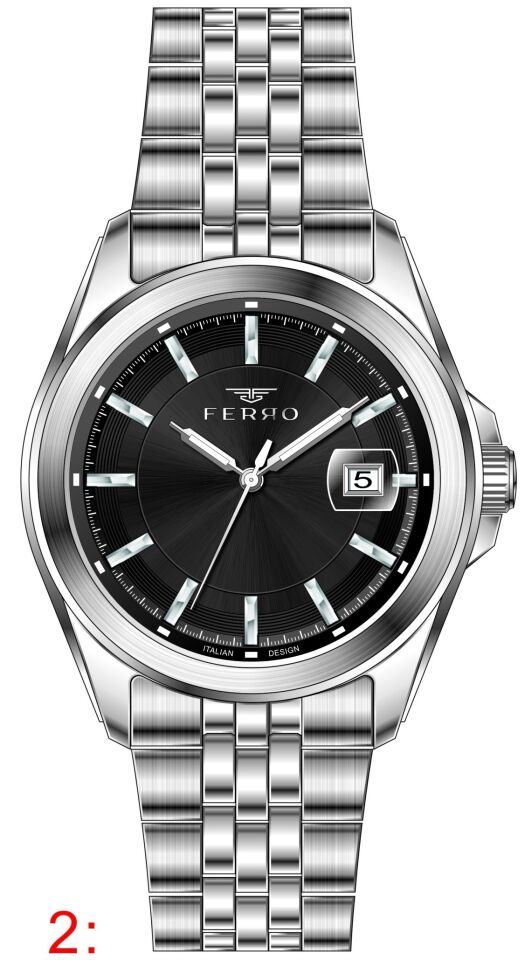 Ferro Gümüş Çelik Kordon Erkek Kol Saati F11787A-A2 3ATM Su Geçirmez 2 Yıl Garantili HediyePaketli