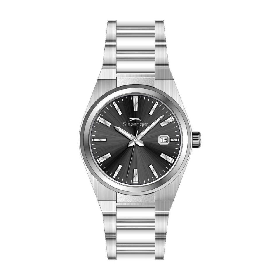 Slazenger SL.09.2610.1.350 Quartz Çelik Gri Siyah Kadran 38 mm Erkek Kol Saati