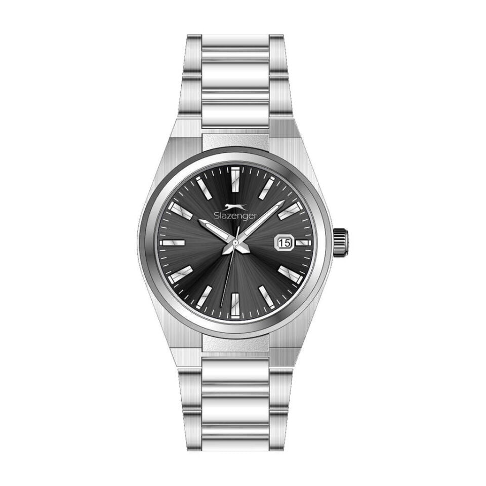Slazenger SL.09.2610.1.350 Quartz Çelik Gri Siyah Kadran 38 mm Erkek Kol Saati