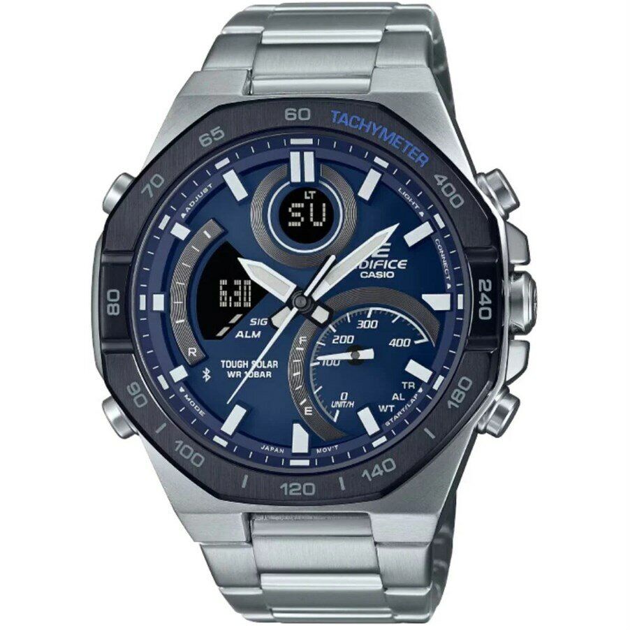 Casio ECB-950DB-2ADF Analog/Dijital Çelik Gri  48 mm Erkek Kol Saati