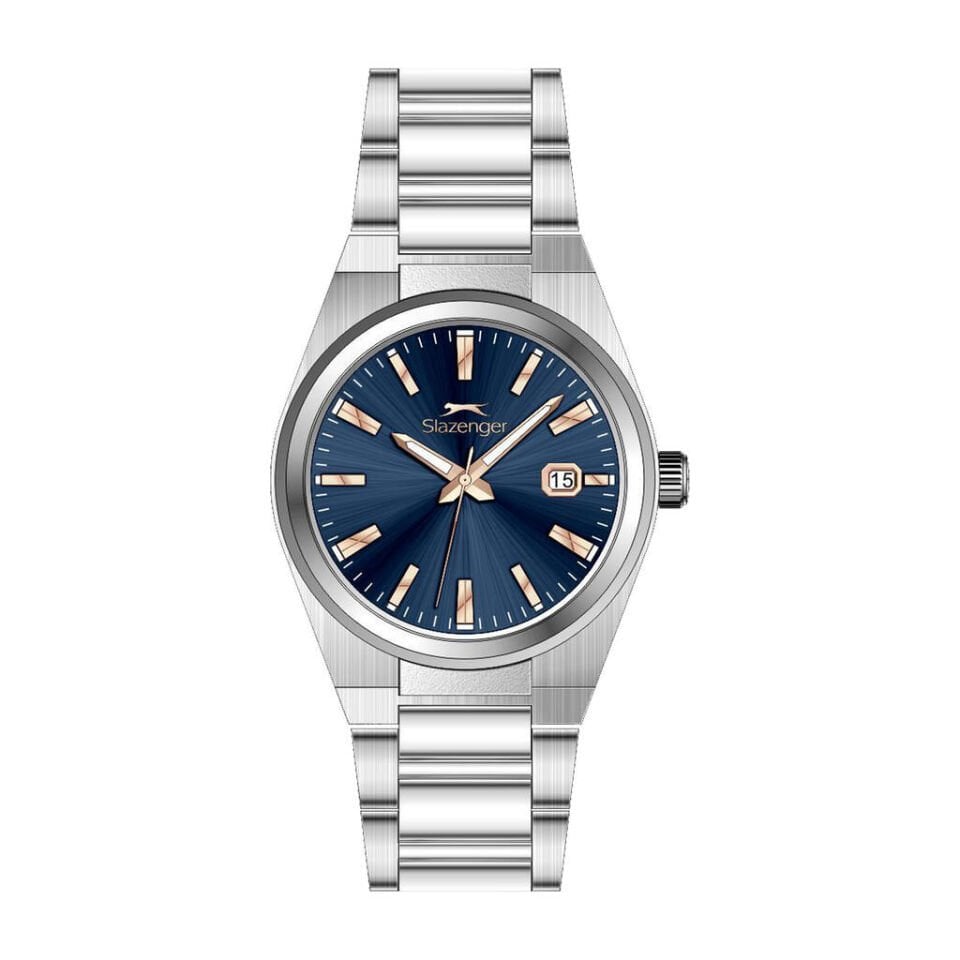 Slazenger SL.09.2610.1.390 Quartz Çelik Gri Lacivert Kadran 38 mm Erkek Kol Saati