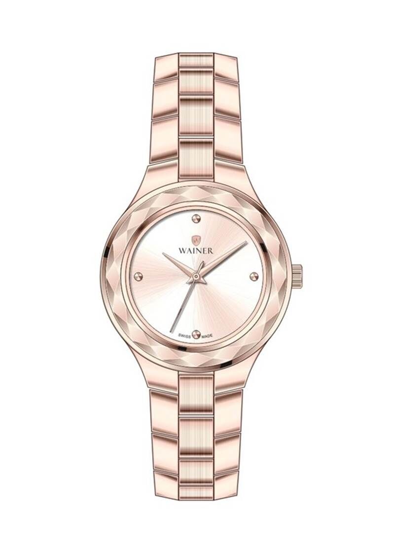 Wainer WA.18041-C Quartz Swiss Made Çelik Rose 34 mm Kadın Kol Saati