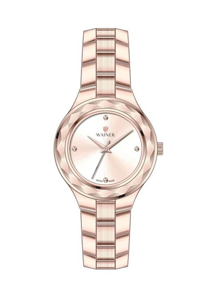 Wainer WA.18041-C Quartz Swiss Made Çelik Rose 34 mm Kadın Kol Saati