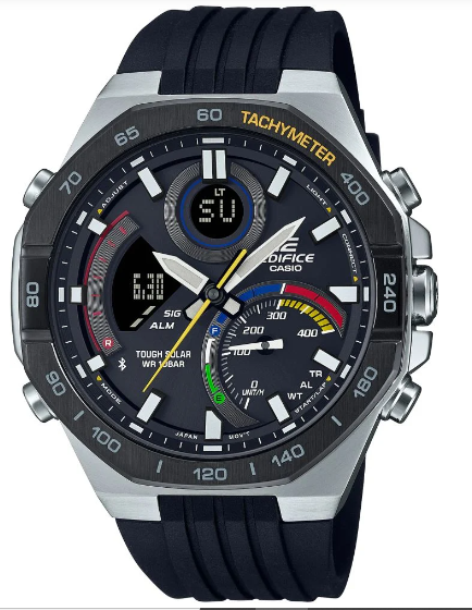 Casio ECB-950MP-1ADF Edifice Solar Silikon Kordon Siyah 10 ATM 48 mm Erkek Kol Saati
