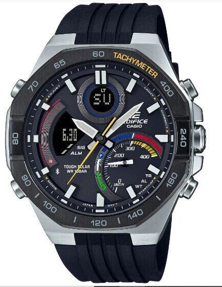 Casio ECB-950MP-1ADF Edifice Solar Silikon Kordon Siyah 10 ATM 48 mm Erkek Kol Saati