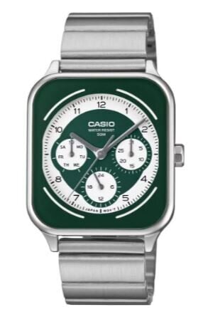 Casio MTP-M307D-3BVDF Quartz Çelik Gri Yeşil Kadran 34 mm Erkek Kol Saati