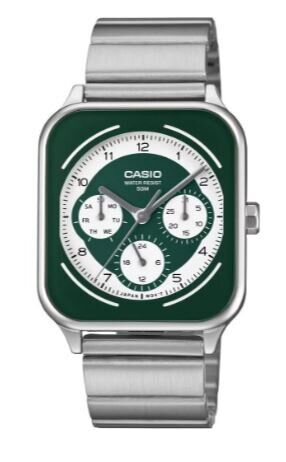 Casio MTP-M307D-3BVDF Quartz Çelik Gri Yeşil Kadran 34 mm Erkek Kol Saati