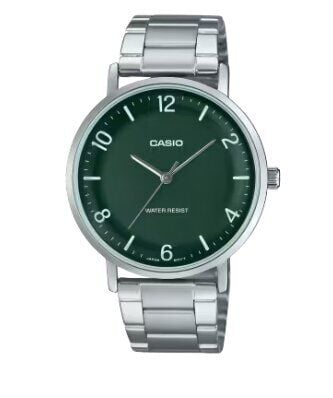 Casio MTP-VT03D-3BDF Quartz Çelik Gri Yeşil Kadran 40 mm Erkek Kol Saati