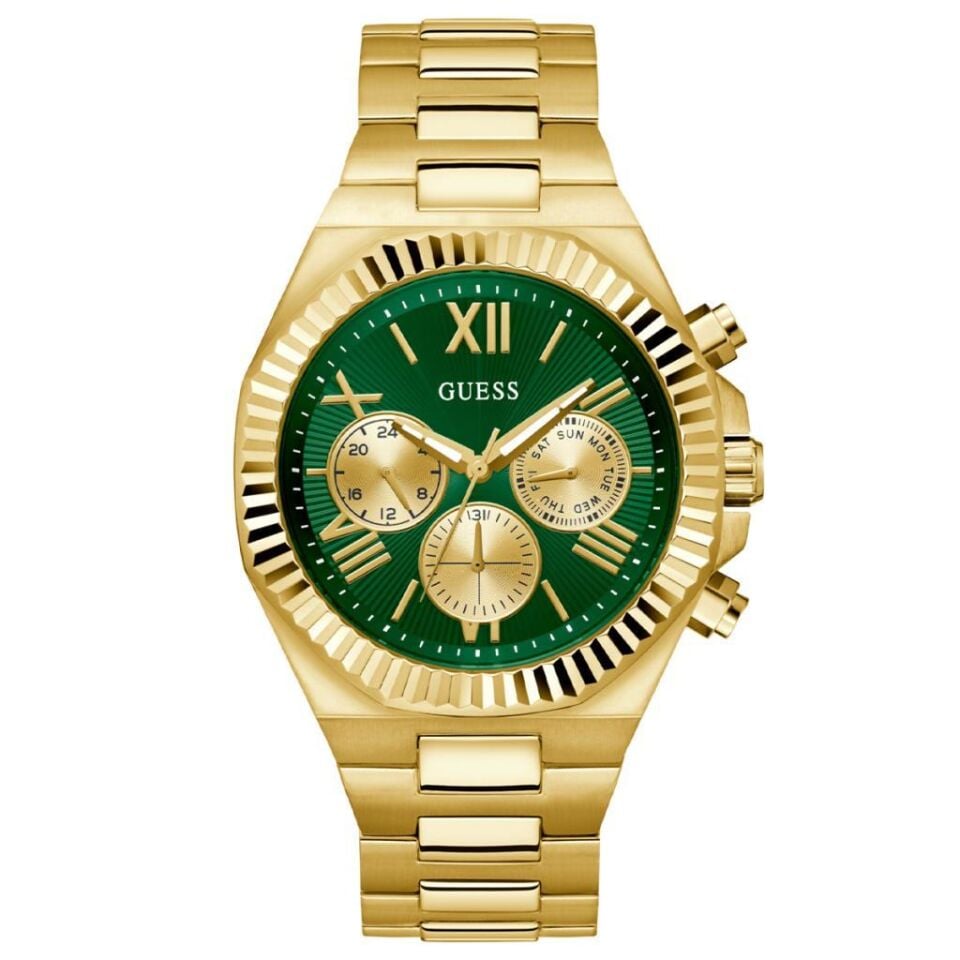 Guess GUGW0703G2 Quartz Çelik Altın Rengi Yeşil Kadran 44 mm Erkek Kol Saati