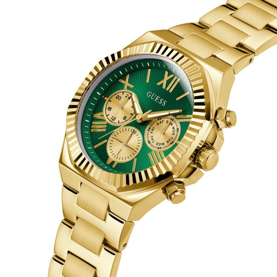 Guess GUGW0703G2 Quartz Çelik Altın Rengi Yeşil Kadran 44 mm Erkek Kol Saati