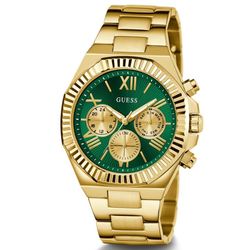Guess GUGW0703G2 Quartz Çelik Altın Rengi Yeşil Kadran 44 mm Erkek Kol Saati