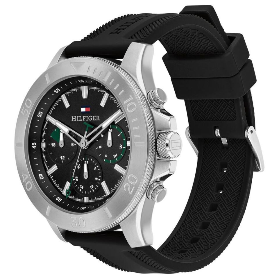 Tommy Hilfiger TH1792111 Quartz Silikon Siyah 46 mm Erkek Kol Saati