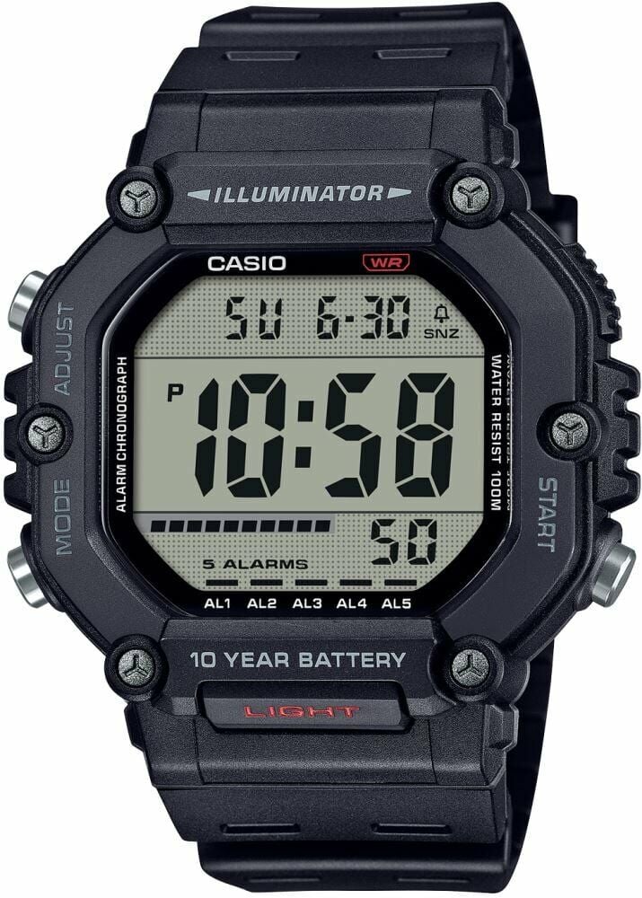Casio AE-1600H-1AVDF Quartz Silikon Siyah 10 ATM 50 mm Erkek Kol Saati