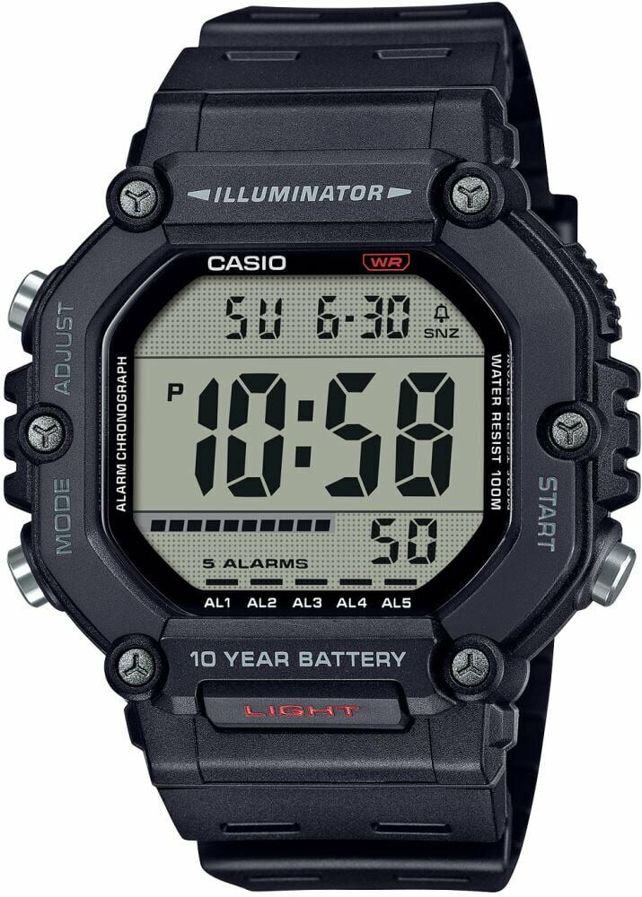 Casio AE-1600H-1AVDF Quartz Silikon Siyah 10 ATM 50 mm Erkek Kol Saati