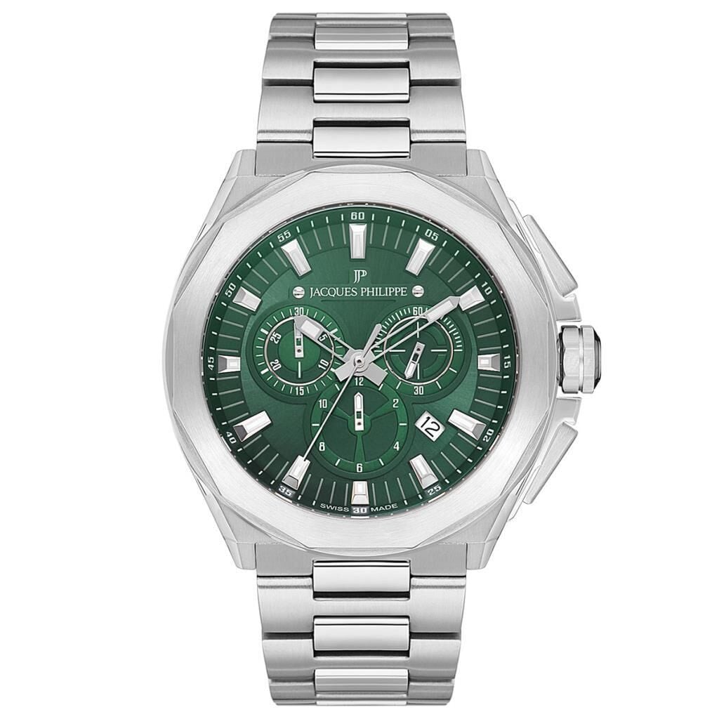 Jacques Philippe JPQGC3013X6 45 mm Metalik Gri Çelik Kodon Erkek Kol Saati