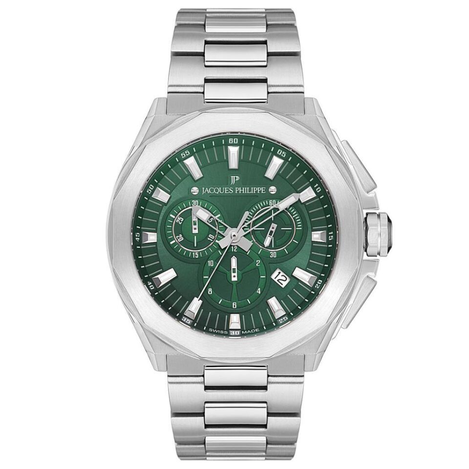 Jacques Philippe JPQGC3013X6 45 mm Metalik Gri Çelik Kodon Erkek Kol Saati