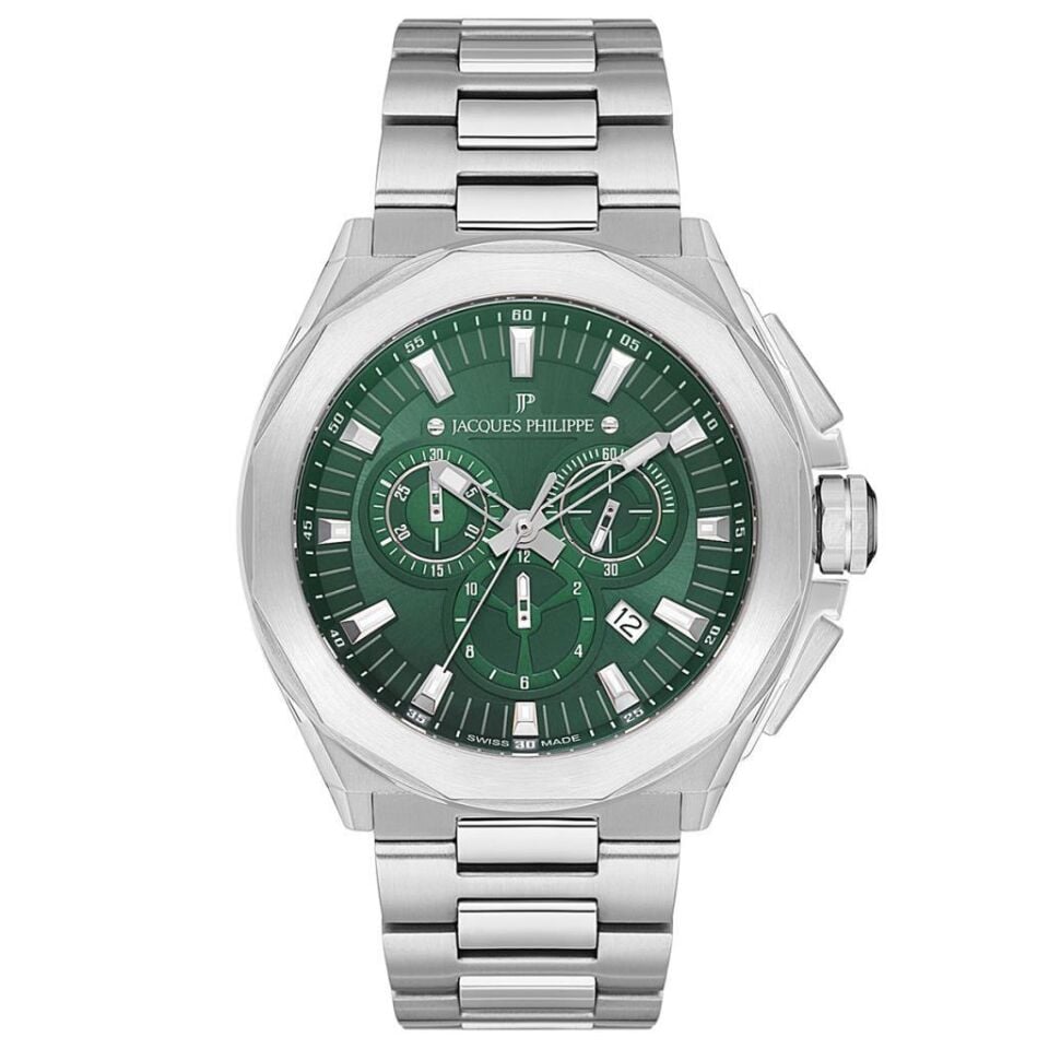 Jacques Philippe JPQGC3013X6 45 mm Metalik Gri Çelik Kodon Erkek Kol Saati