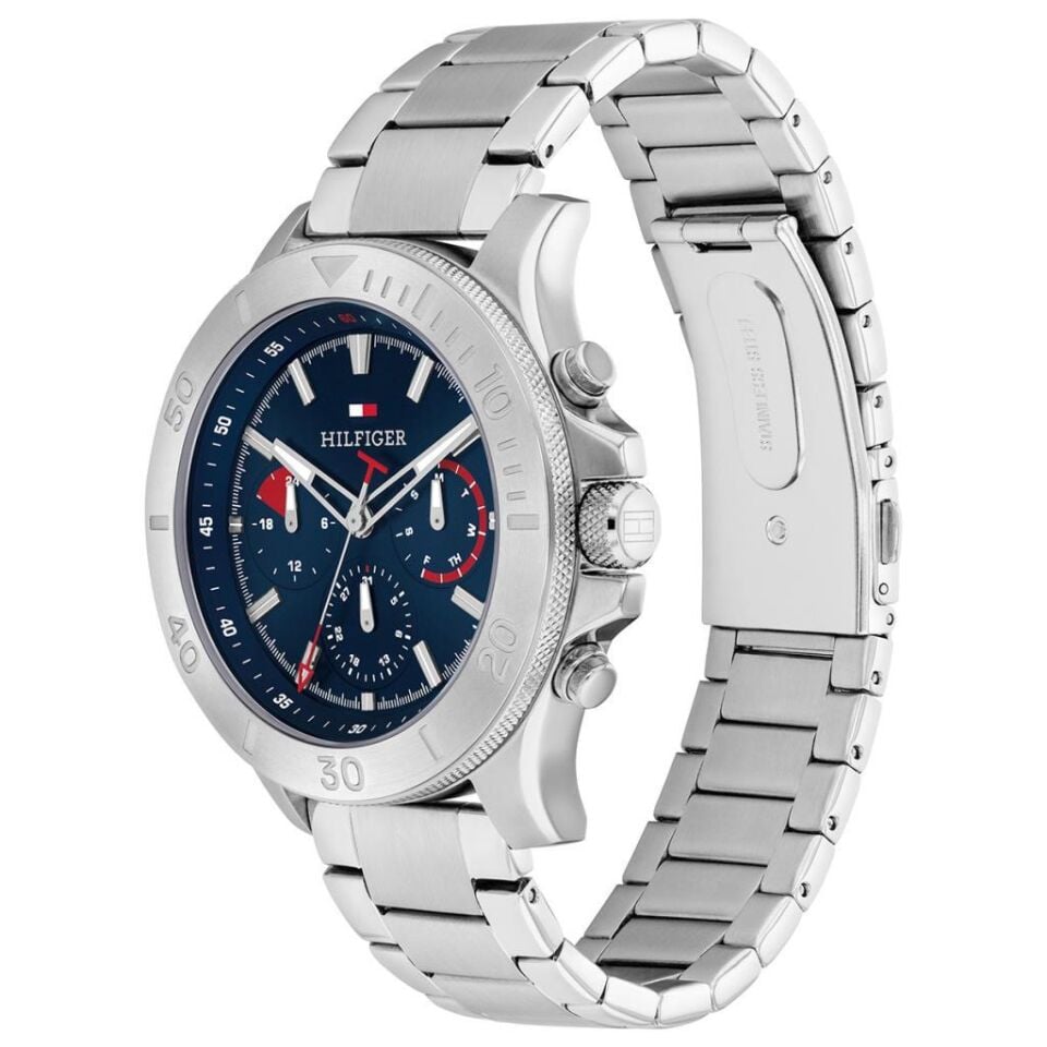 Tommy Hilfiger TH1792113 Quartz Çelik Gri Lacivert 46 mm Erkek Kol Saati