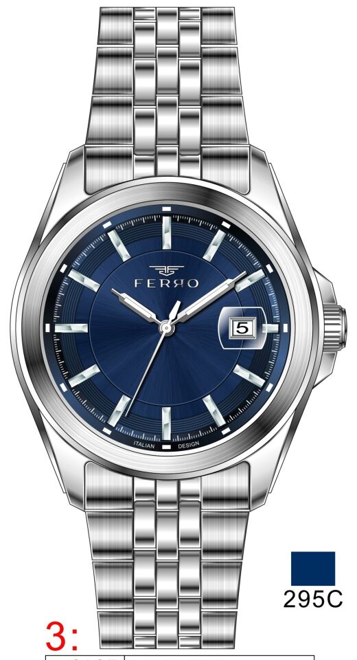 Ferro Gümüş Çelik Kordon Erkek Kol Saati F11787A-A3 3ATM Su Geçirmez 2 Yıl Garantili HediyePaketli