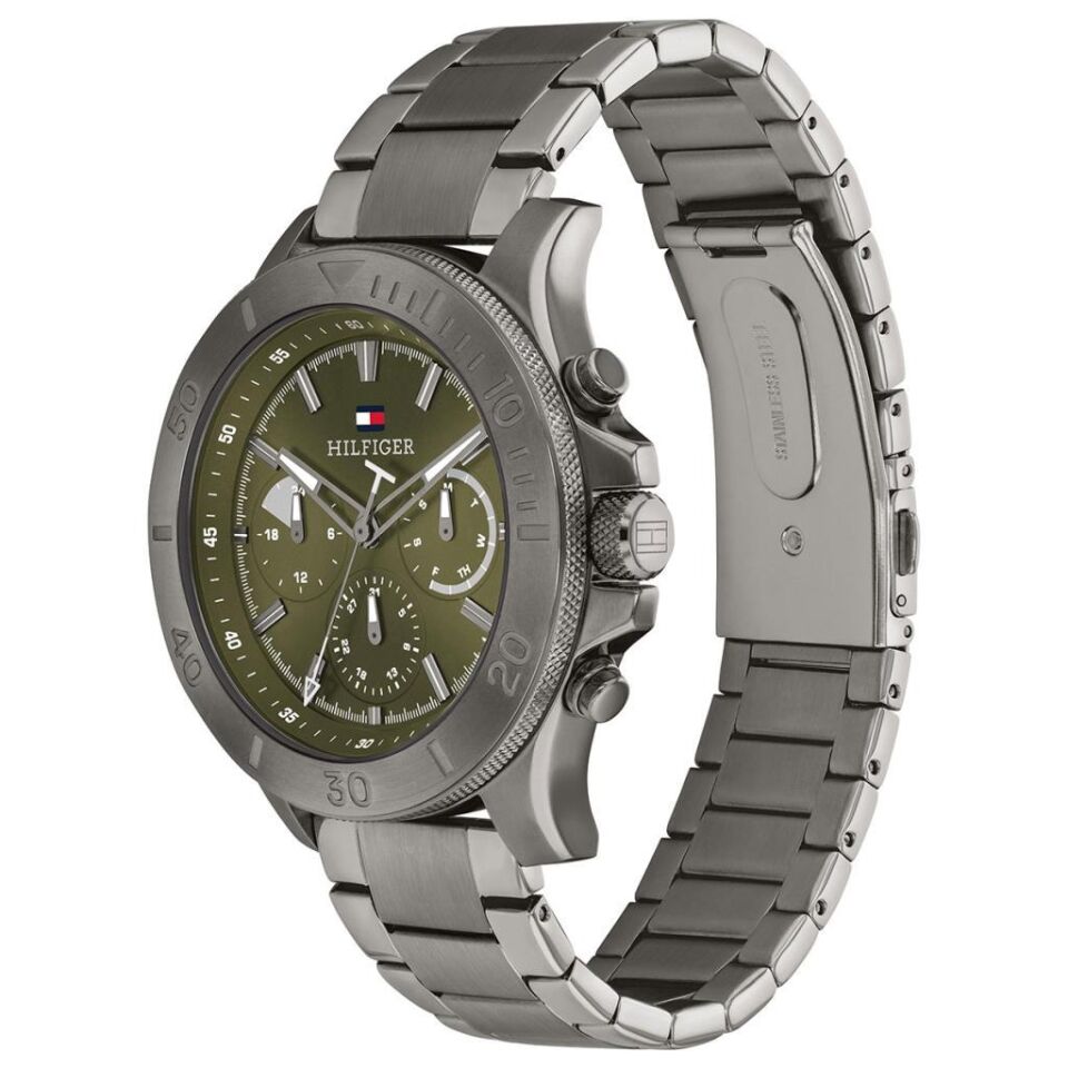 Tommy Hilfiger TH1792115 Quartz Çelik Gri Yeşil Kadran 46 mm Erkek Kol Saati