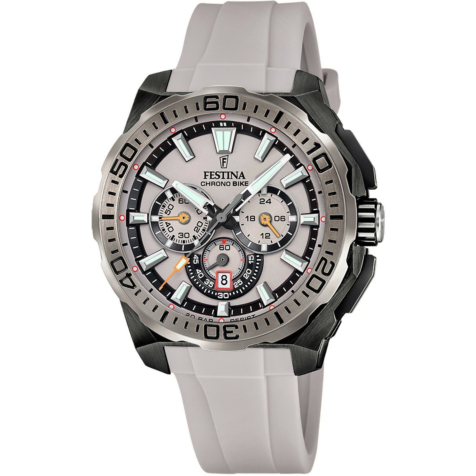 Festina F20726/1 Chrono Bike Quartz Silikon Gri 20 ATM 46 mm Erkek Kol Saati
