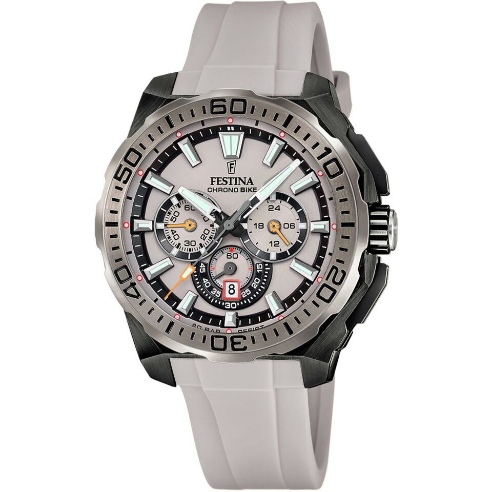 Festina F20726/1 Chrono Bike Quartz Silikon Gri 20 ATM 46 mm Erkek Kol Saati