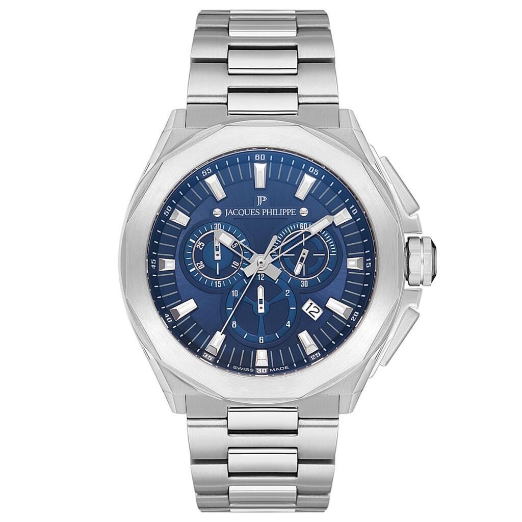 Jacques Philippe JPQGC301336 45 mm Metalik Gri Çelik Kordon Erkek Kol Saati