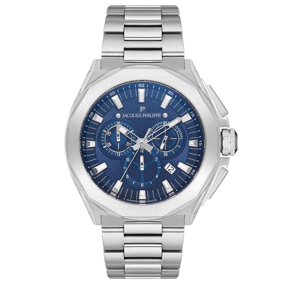 Jacques Philippe JPQGC301336 45 mm Metalik Gri Çelik Kordon Erkek Kol Saati