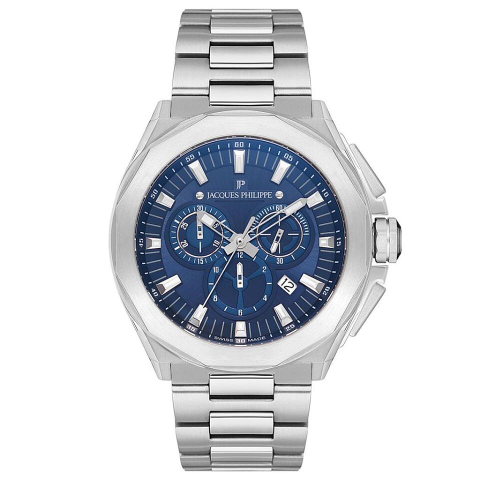Jacques Philippe JPQGC301336 45 mm Metalik Gri Çelik Kordon Erkek Kol Saati