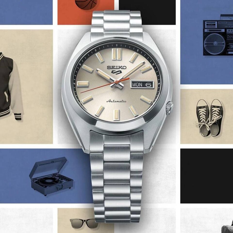 Seiko SRPK91K Otomatik Çelik Gri Krem Kadran 10 ATM 37 mm Erkek Kol Saati