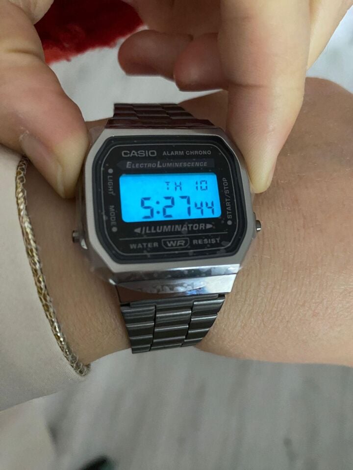 Casio A168WGG-1ADF Quartz Dijital Çelik Gri Organik Cam 36 mm Erkek Kol Saati
