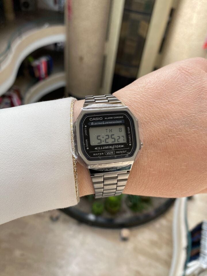 Casio A168WGG-1ADF Quartz Dijital Çelik Gri Organik Cam 36 mm Erkek Kol Saati
