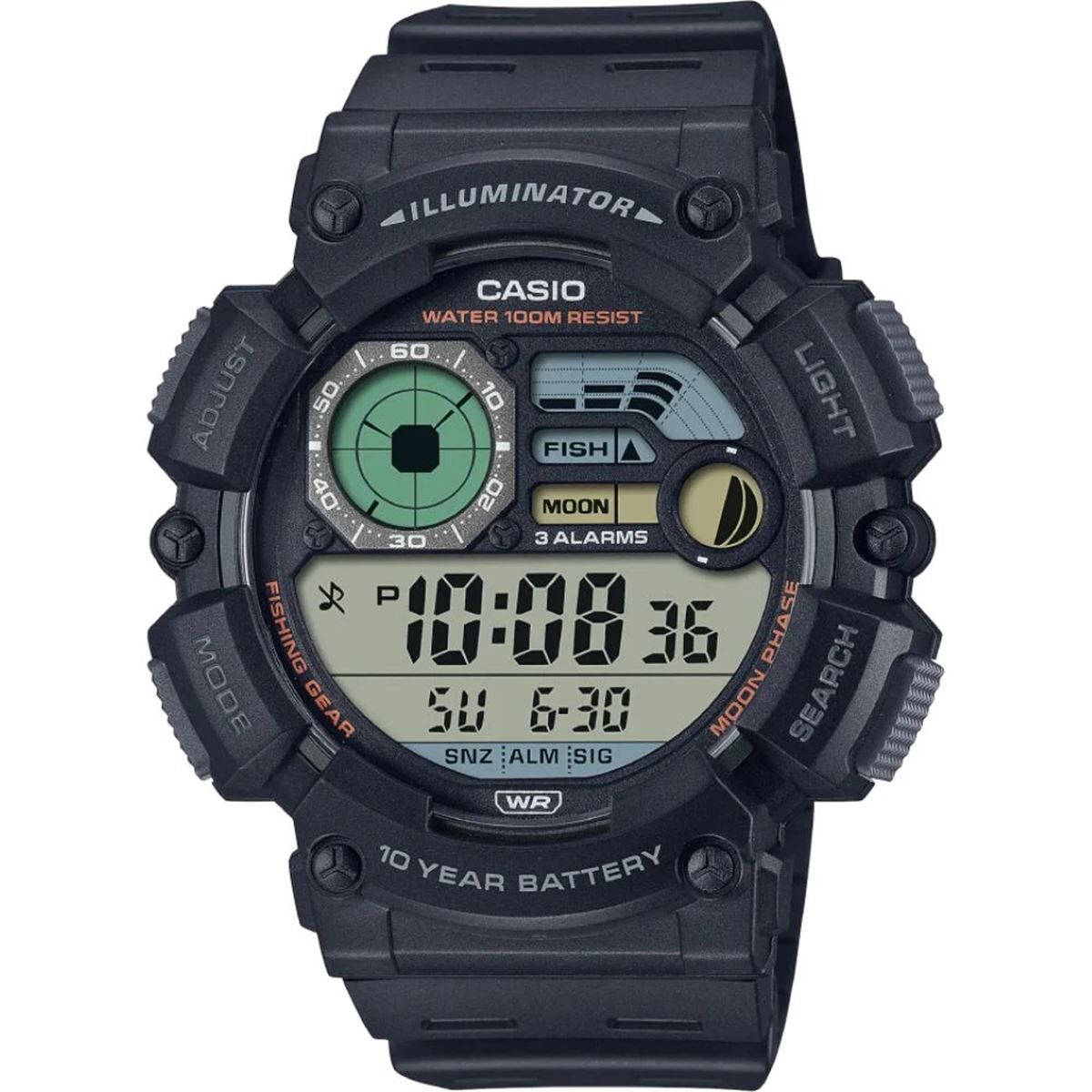 Casio WS-1500H-1AVDF Quartz Dijital Silikon Siyah 50 mm Erkek Kol Saati