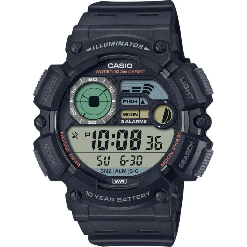 Casio WS-1500H-1AVDF Quartz Dijital Silikon Siyah 50 mm Erkek Kol Saati