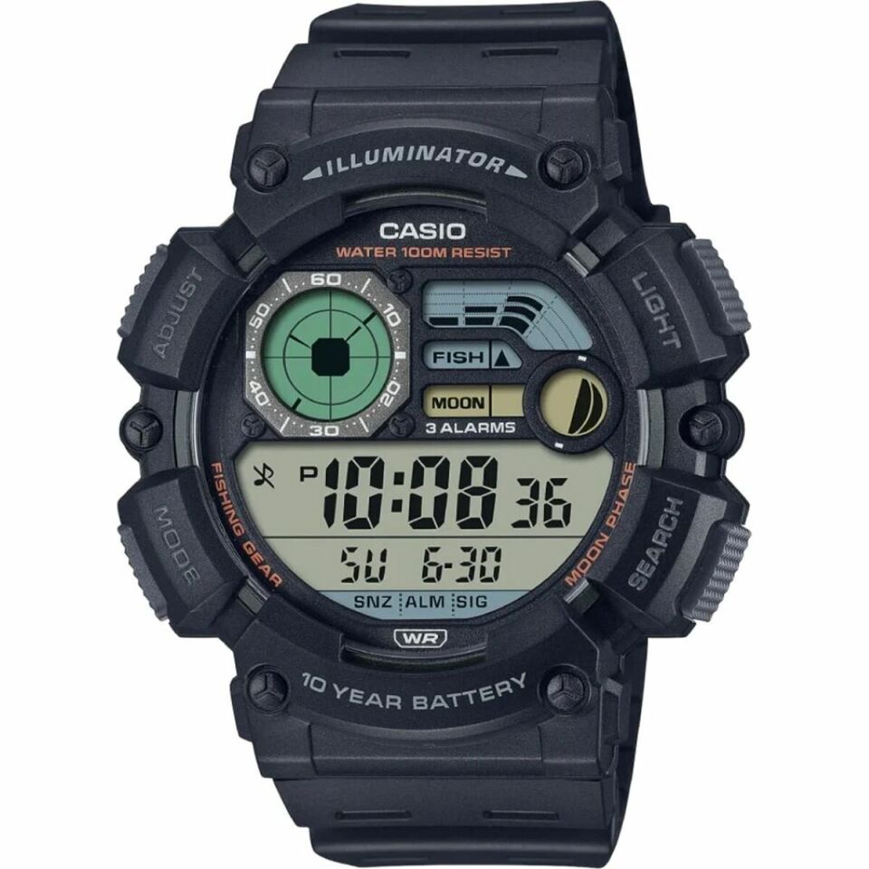 Casio WS-1500H-1AVDF Quartz Dijital Silikon Siyah 50 mm Erkek Kol Saati