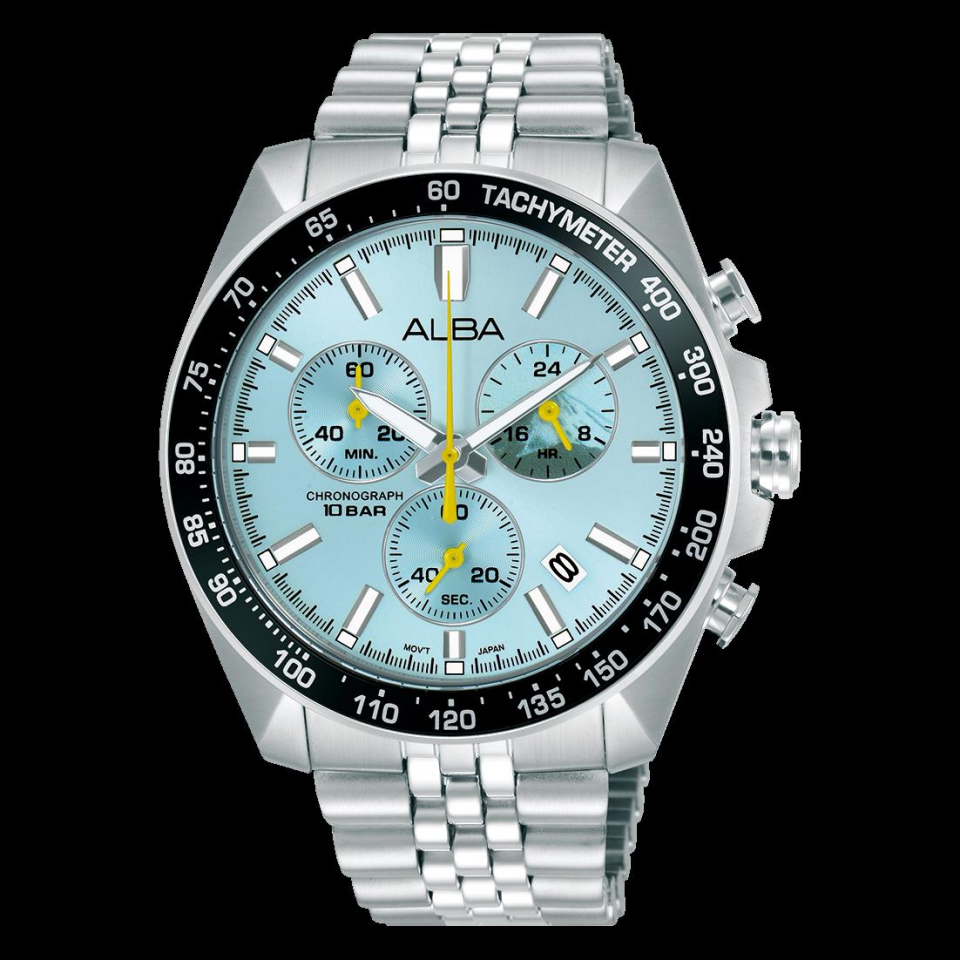Alba AX7031X1 Quartz Çelik Gri Turkuaz Kadran 10 ATM 43 mm Erkek Kol Saati